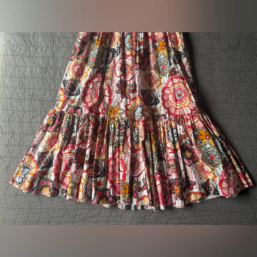 NWT BTB Los Angeles Smocked 100% cotton Flutter Sleeve Maxi Dress Size medium - Picture 6 of 16